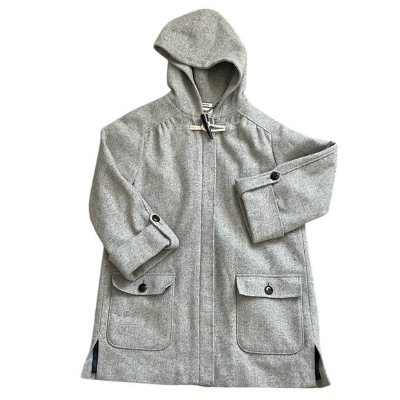 Vintage L.L Bean Button Down Long Gray Wool Jacket Size S - Picture 2 of 11